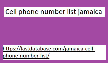 Cell phone number list jamaica 